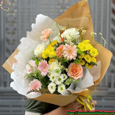 Bó Hoa Sinh Nhật Tặng Bố (hoa tươi giá rẻ Biên Hòa)