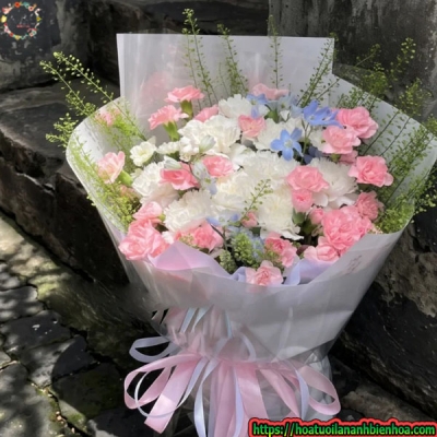 Bó Hoa Cẩm Chướng White Windsy